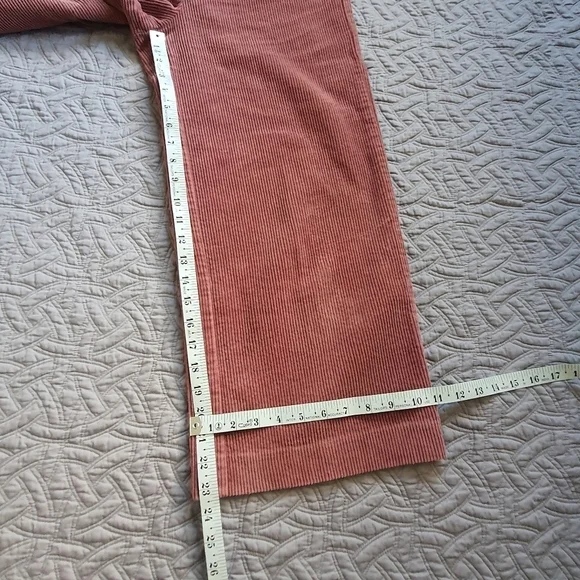 ZARA High Waist Corduroy Culotte Pant Womens S Pink Wide Leg Cropped - Picture 10 of 11